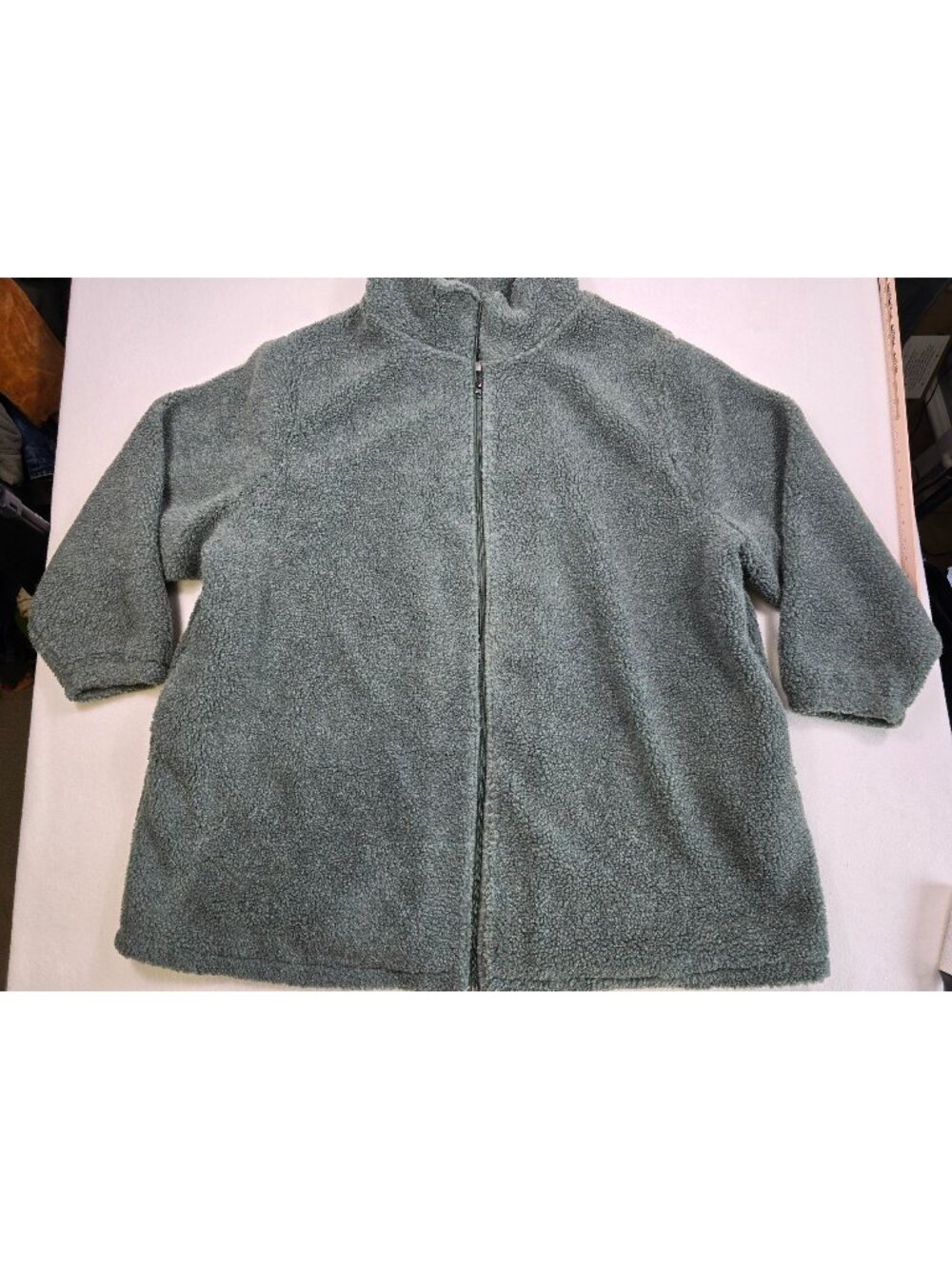 Woman Within 3X Sherpa Plush Fleece Jacket Full Zip Long Sleeve